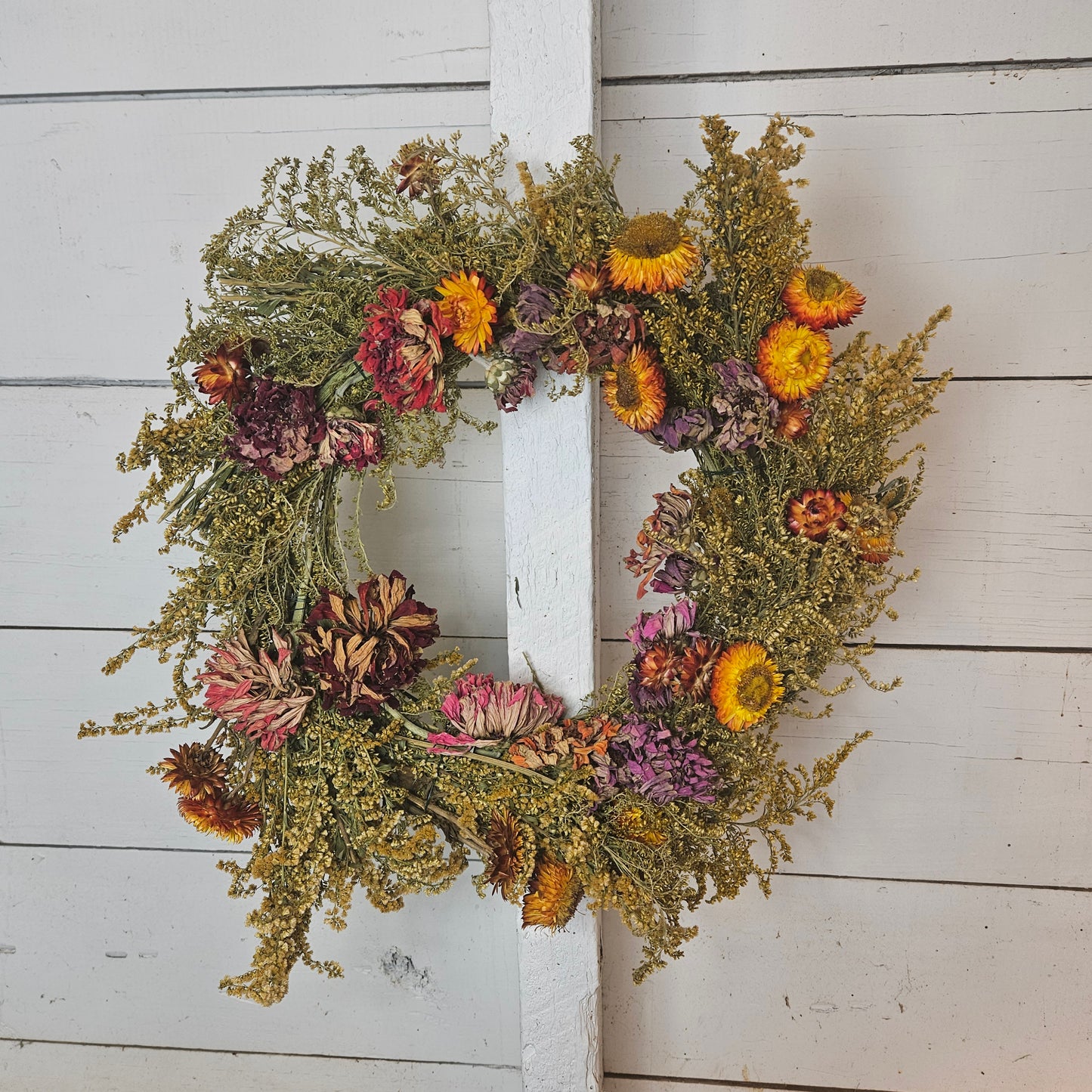 "JULY" Handmade Wreath - 12-16inches - Dried Flowers