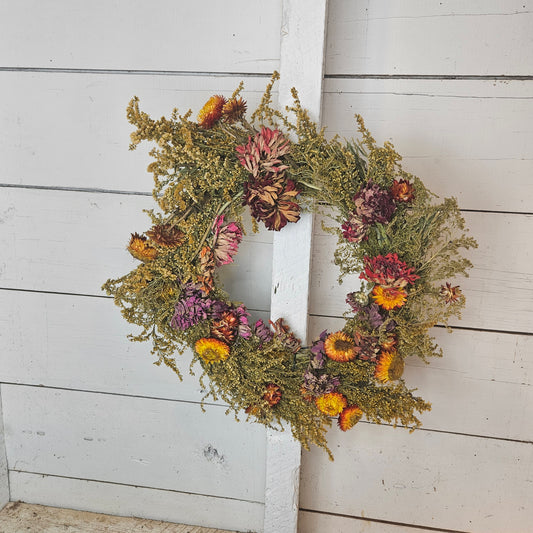 "JULY" Handmade Wreath - 12-16inches - Dried Flowers