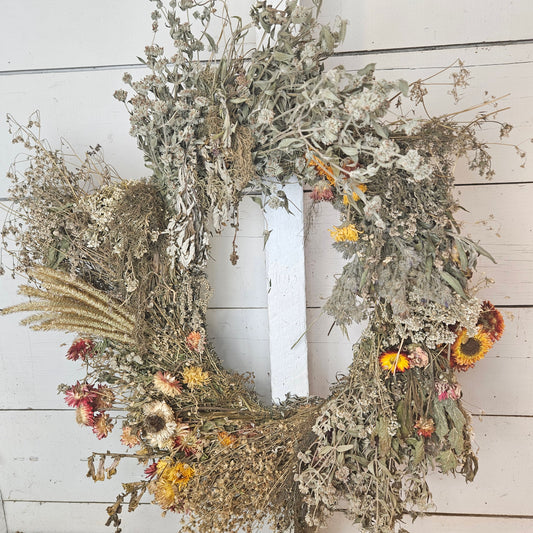 "DRUID" Handmade Wreath - 12-16inches - Dried Flowers